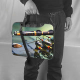 DRTGEDS Fishing Rod Print Travel Laptop Bag Lightweight Case with Luggage Strap Shoulder Briefcase Holiday Gift