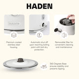 Haden Dorset 1.7 Liter Stainless Steel Electric Kettle, Hot Water Kettle with 360-Degree Base and Auto Shutoff, Ivory & Chrome
