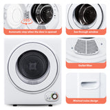 Euhomy Portable Dryer 1.5 cu. ft., 850W Powerful Clothes Dryer with Stainless Steel Drum and Exhaust Hose, Dryer Ideal for Apartments, RVs, Dorm Rooms，White