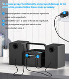 Greadio Stereo System for Home with Boombox CD and Cassette Player Combo, 40W Home Stereo System with Bluetooth, FM Radio/USB/TF/AUX/Remote Control, Detachable Wooden Bookshelf Speakers