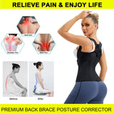 URSEXYLY Back Brace For Women Waist Trainer Vest Tummy Control Body Shaper Back Straightener Posture Corrector Spinal Neck Shoulder Support Adjustable Posture Trainer(S,Black)