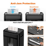 12 Sheet Paper Shredder for Home Office, Heavy Duty Shredder with 5.5 Gal Pullout Bin, 15 Mins Running Time, Cross Cut Shredder for CD, Credit Card, Document, Mail P-4 Security Level bonsaii