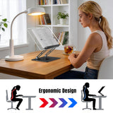 HAUTOCO Acrylic Book Stand, Adjustable Book Holder with 360° Rotating Base
