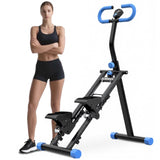 Stair Stepper for Home Gym, Foldable Vertical Climber Workout Machine, Full Body Cardio Machine with Adjustable Handles, LCD Monitor (Black)