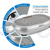 EILISON FitMaxx 3D XL Vibration Plate Exercise Machine - Whole Body Workout Vibration Platform w/Loop Bands - Lymphatic Drainage Machine for Weight Loss, Shaping, Recovery (Fitpro Silver)