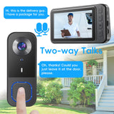 Taishixing 4.3" Video Doorbell Camera with Monitor 2-Way Audio, Night Vision, IP68 Waterproof, Smart Video Door Phone Walkie-Talkie with Screen 1080P HD 170°Wide Angle,No Subscription，Plug and Play