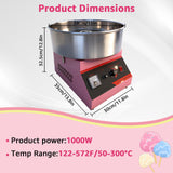 XYJBHB Electric Cotton Candy Maker Machine, 1000W Cotton Candy Machine with Temperature Control Knob, Large 15-Inch Sugar Bowl, Easy to Clean, for Home Parties and Events