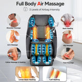 BOSSCARE 2026 Massage Chair Full Body, AI APP Control Shiatsu Zero Gravity Massage Chair with Foot Roller, Back Calf Heated, Bluetooth Speaker, Relaxing Massaging Recliner for Friend Family