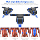 Automatic Rebound Abdominal Wheel, Ab Roller Wheel with Automatic Rebound Assistance Resistance Springs Ergonomic Handle, Abdominal Wheel Roller with Knee Pads, Ab Wheel Roller for Core Workout Blue