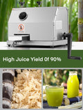 FOHERE Commercial Sugarcane Juicer, 110LBS/H High Output Sugar Cane Press with 3 Stainless Steel Rollers, 2.4" Large Inlet, Manual Sugarcane Juice Extractor Squeezer for Home/Commercial Use