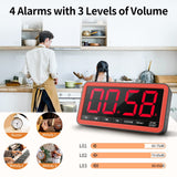 VOCOO Digital Kitchen Timer with 7.8” Extra Large Display, Magnetic LED, with 3 Brightness, 4 Alarms and 3 Volume Levels, Battery Powered Countdown Count Up Timer for Cooking, Classroom, Home Gym