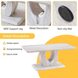LKTART Coffee Table for Living Room, Modern Stone Marble with Dyed Planetary Veining Coffee Table with Storage, Rectangle Tea Tables or Apartment Small Space (43.3''L×22.4''W Planetary-veined Marble)