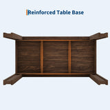 Garvee 71" Farmhouse Dining Table for 4-6, Kitchen Table w/Thick Tabletop, Wood Strip Base, Wider Legs, Large Rectangular Dining Room Table for Kitchen, Apartment & Family Gatherings, Walnut