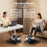 LVPIMAN Large Size Under Desk Elliptical Machine,Electric Leg Exerciser for Seniors,12 Adjustable Speeds&12 Modes with Remote Control,Elastic Rope,Manual&Auto Mode for Home Office