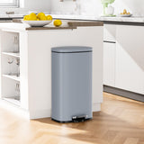 Arlopu 8/13.2 Gallon Step Trash Can, Stainless Steel Garbage Bin, Soft-Close Rubbish Bin with Removable Plastic Inner Bucket