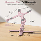 OMOTON LA10 360° Rotating Laptop Stand Riser Foldable for Desk, Pink