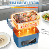 GALOKEO 2026 Upgraded Cordless Electric Lunch Box for Adults, XL 6.3-Cup Rechargeable Heated Lunch Box with 20,800mAh, Self-heating Food Warmer for Construction, Travel & Office