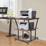 Printer Stand with Wheels, 3-Tier, 23.6-Inch Square Top
