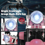 Costzon Kids Motorcycle, 6V Battery Powered Ride on Chopper Motorcycle w/Horn, Headlight, 3-Wheel Stable Ride on Toys, Electric Toddler Motorcycle for Kids, Gift for Boys Girls (Pink)