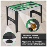 48" Pool Table, Mini Billiard Game Table w/Balls, Cues, Chalk, Brush and Triangle, Indoor Compact Arcade Game Table for Living Room, Game Room