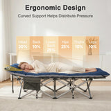 ABORON XXL Camping Cot for Adults 900LBS - 78"×32" Oversized Folding Bed with Mattress Pad, Heavy Duty 1200D Oxford Outdoor Cot with Carry Bag