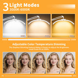 KALVISH 2-in-1 Lash Light - 2026 Upgraded Professional LED Half Moon Lamp for Eyelash Extensions, Tattoo, Nail Artists, Salon SPA, Adjustable Brightness & Color Temperature, Remote Control (White)