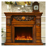 QGSAGHTY Electric Fireplace Electric Fireplace Insert Firebox Burner Fireplace Set Wooden Mantel Living Room Chimney Artificial Optical Flame Atomizing Fireplace