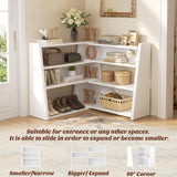 Expandable Bookshelf, Short Corner Bookshelf for Small Spaces, Small Ladder Book Shelf