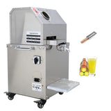 LGXEnzhuo Electric Sugar Cane Press Juicer Machine, 750W Stainless Steel Sugarcane Juicing Crusher Extractor, with 3 Rollers and 4 Casters for Ginger Sweet Sorghum