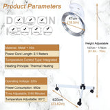 Professional 950W Standing Hair Dryer & Steamer with 360° Orbiting, Adjustable Height, and Floor Wheels for Salon Quality Hair Drying, Perming, and Color Treatments