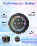 ssouwao Bluetooth Shower Speaker, IP67 Waterproof Portable Speakers with Suction Cup, Lights Show, Built-in Mic, Mini Speaker for Bathroom Travel Pool Beach, Gift Ideas for Christmas