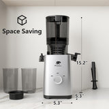Cold Press Juicer, Juicers Machines - 5.3" Large Feed Chute for Whole Fruits & Vegetables, Powerful AC Brushless Motor, 99% Juice Yield, Ultra Quiet, Easy Clean, Extra one Replace juicer strainer