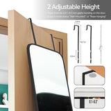 SCWF-GZ 47x14 Mirror Rectangle Full Body Length Door Hanging Wall Mounted Metal Aluminum Alloy Frame Dressing Make-up Mirrors for Entryway Bedroom Bathroom Living Room 47 14 inch Black