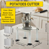 Commercial Heavy Duty French Fry Cutter, Stainless Steel Potato Slicer with 1/2" & 3/8" 2 Blades, Strong Suction Manual Vegetable Cutter for Restaurant, Food Truck, Home Commercial Kitchen
