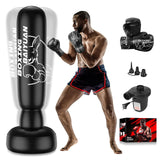 Freestanding Punching Bag for Adults Teens, Thickened Boxing Bag with Stand Kicking Bag Heavy Bag with Boxing Gloves & Electric Air Pump, for Beginners Training MMA Thai Taekwondo Fitness