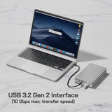 12TB USB 3.2 Gen 2 (10Gbps) USB-C External Hard Drive w/USB HUB for Windows or MacOS Desktop PC/Laptop (Silver) Avolusion