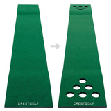 Crestgolf Mat Game Set Green Mat, Putting with 2 Adjustable Putters, 6 Golf Balls,12 Golf Hole Covers for Indoor&Outdoor Short Game Office Party Backyard Use