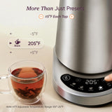 Cosori Electric Kettle, Plastic-Free Interior, 5 Presets ±5℉ Temperature Control, Fast Boiling, 2 Lid Opening, 60Min Keep Warm, Stainless Steel Tea Kettle for Tea, Hot Water, Boil Water, Coffee, 1.7L