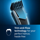 Norelco Philips Hair Clipper 7000 Series, Hair and Beard Trimmer, Precision Dial, PowerAdapt Sensor, Trim-and-Flow, DualCut, DuraPower, 28 Length Settings, 90 Min. Runtime, Model HC7650/40