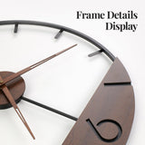 Large Wall Clock 30 Inch, Modern Farmhouse Wall Clock Battery Operated for Living Room Decor, Walnut Wood Dial with Black Metal Frame, Silent Non Ticking Wall Clock for Kitchen, Office, Bedroom