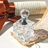 Clear Cubic Carved Crystal Refillable Perfume Bottle Desk Decor