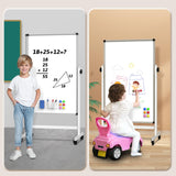 UIFER Rolling Whiteboard, 44 x 26 Double Sided Magnetic Dry Erase Board Height Adjustable Whiteboard on Wheels with Sturdy Aluminum Frame for Home Office Classroom UIFER