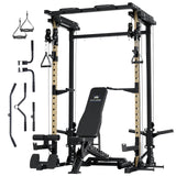 MAJOR FITNESS Drone3 Power Rack, 2500lbs Multi-Function Home Gym Squat Rack with Dual Pulley System, Pull-Up Bar & J-Hooks, Heavy-Duty Steel Frame for Maximum Stability & Strength Training