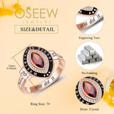Oseew Class 2027 Senior Graduation Ring for Women High School (Rose Gold)