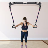 Kipika 48" Ceiling Mounted Pull Up Bar, Heavy Duty Multi-Grip Chin Up Bar,Mounted Pullup Bar, Adjustable Height, Pull Up Bands for Chin Ups & Body Stretching, Ideal for Home Gym and Strength Training (48" Wall Mounted Pull Up Bar)