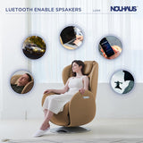 Nouhaus Luna Heated Massage Chair,Full Body Massaging Zero-Gravity Leisure Recliner with Low-Noise 3D Massage and Dual Sound Systems Modern Massage Chairs (Dark Caramel)