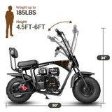 Oryxearth 99CC 4-Stroke Mini Bike, Gas Powered