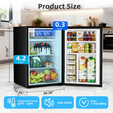 Antarctic Star 4.5 Cu.Ft Compact Refrigerator with Freezer,Mini Fridge Single Door with Adjustable Thermostat,Removable Glass Shelves for Apartment/Dorm/Office,BLACK