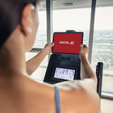 Elliptical Machine: E25 Elliptical Gym Equipment for Home and Studio, Exercise Equipment with 7.5" LCD Display, Tablet Holder, Adjustable Resistance, Power Incline and Heart Rate Monitoring (E25) SOLE