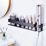 Hair Tool Organizer for Wall Mounted Curling Iron Holder, Hair Dryer Holder for Curling Iron Accessories Storage, Bathroom Hair Straightener Organizer for Hair Styler Attachments Storage (Black)